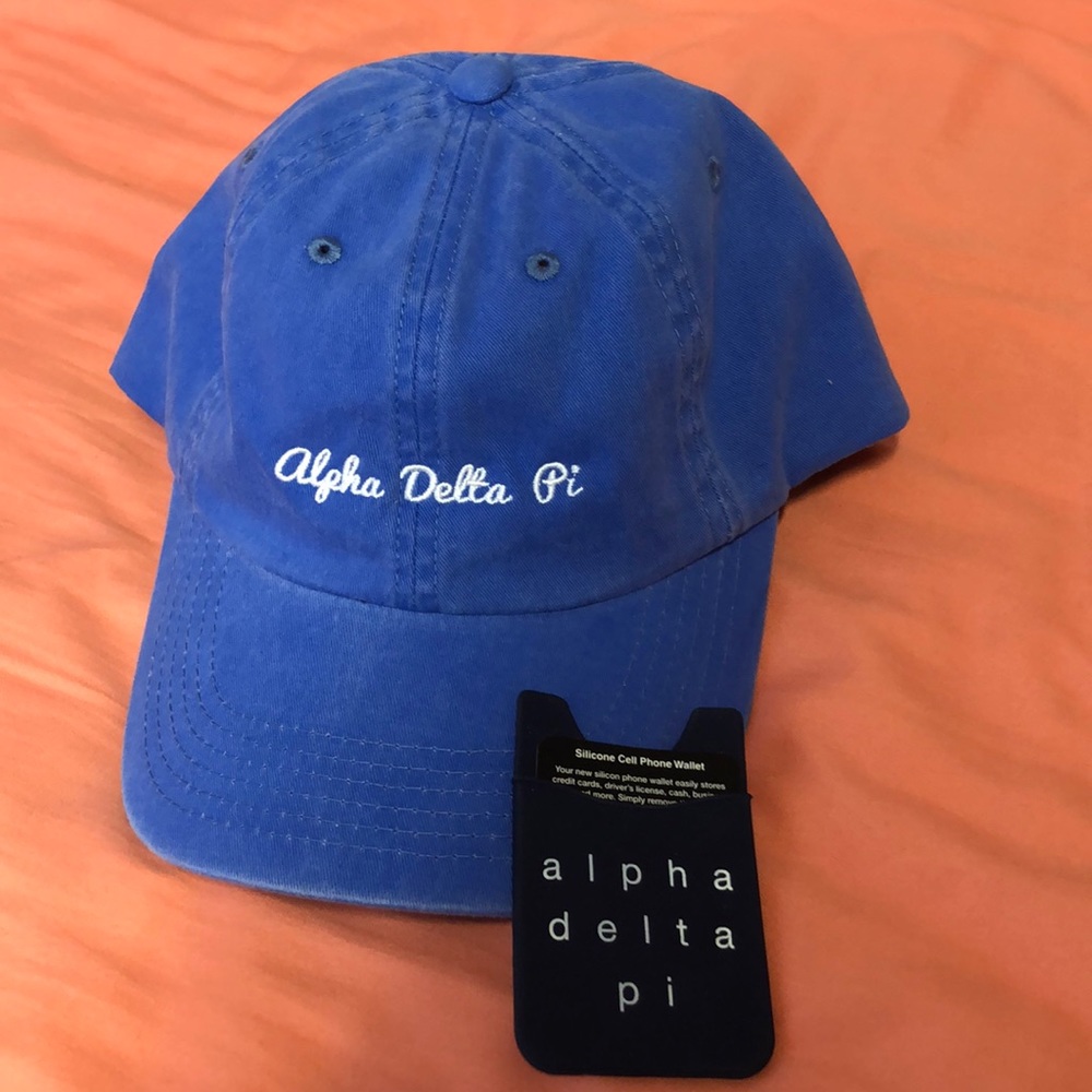 Alpha Delta Pi Hat and Silicone Cell Phone Wallet